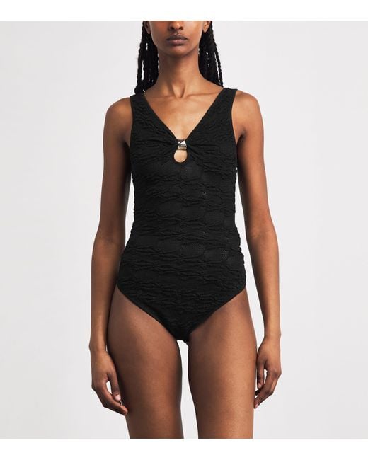 Sandro Black Textured Keyhole Bodysuit