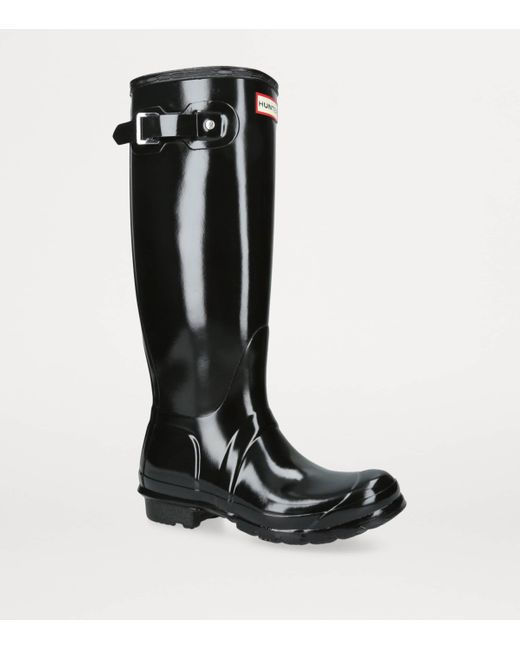 Hunter Black Original Tall Gloss Wellington Boots