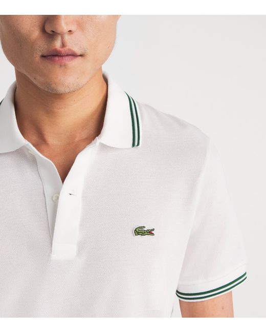 Lacoste White Cotton Original Polo Shirt for men