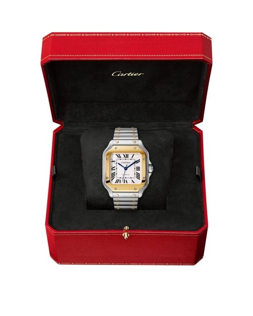 Cartier Metallic And Stainless Steel Santos De Watch for men