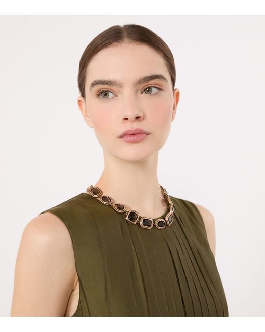 Max Mara Metallic Embellished Choker Necklace