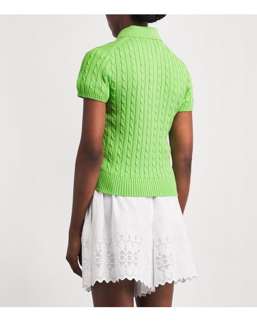 Polo Ralph Lauren Green Cotton Cable-Knit Cardigan