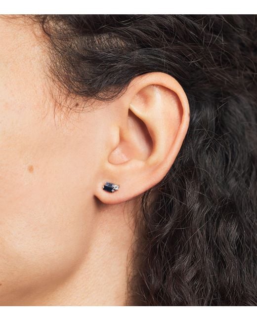 Suzanne Kalan Blue Diamond And Sapphire Bold Stud Earrings