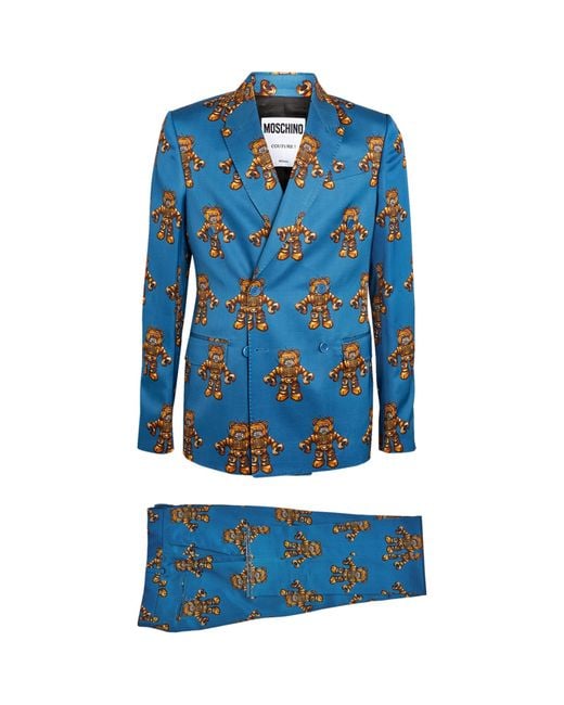 Moschino Blue Robot Bear Two-piece Suit for men