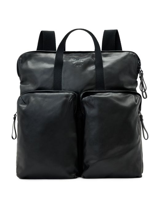 AllSaints Black Sheepskin Haven Force Backpack for men