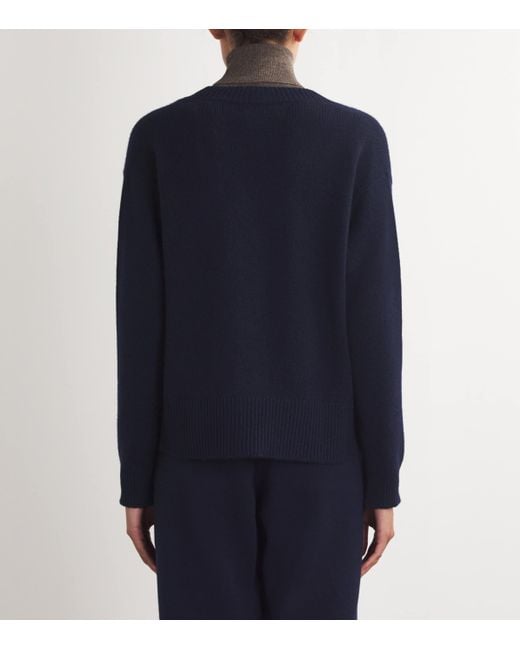 Harrods Blue Cashmere Boxy Cardigan