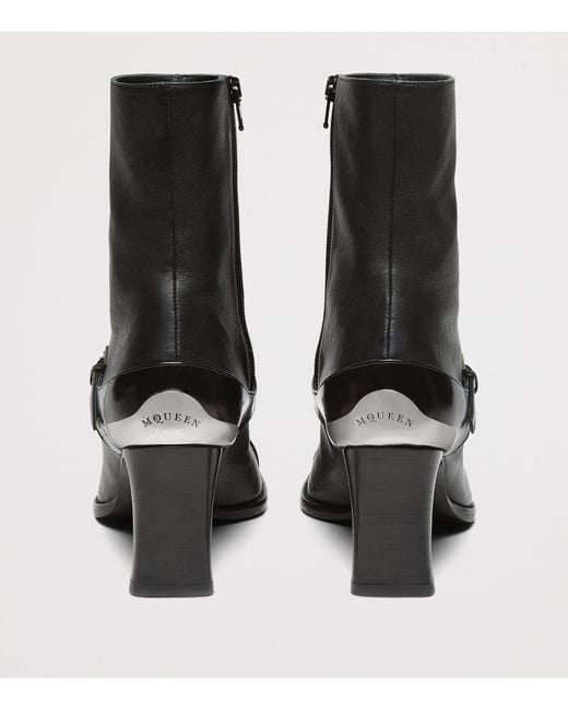 McQueen Black Leather Niko Ankle Boots 70