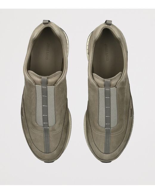 John Lobb Green Leather Stream Laced Sneakers for men