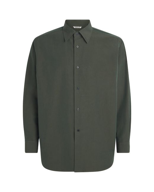 Auralee Green Cotton Washed Shirt for men