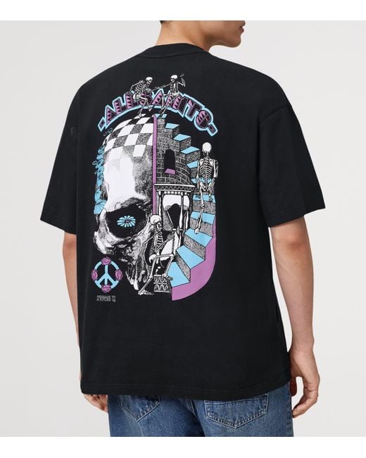 AllSaints Black Organic Cotton Reincarnate T-Shirt for men