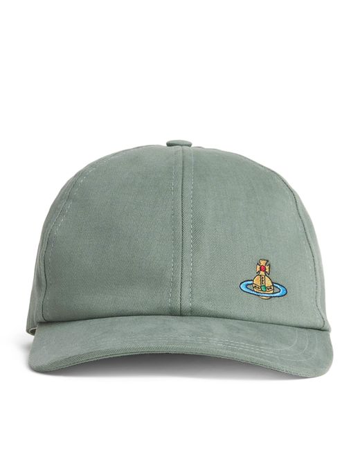 Vivienne Westwood Green Cotton Orb Baseball Cap for men