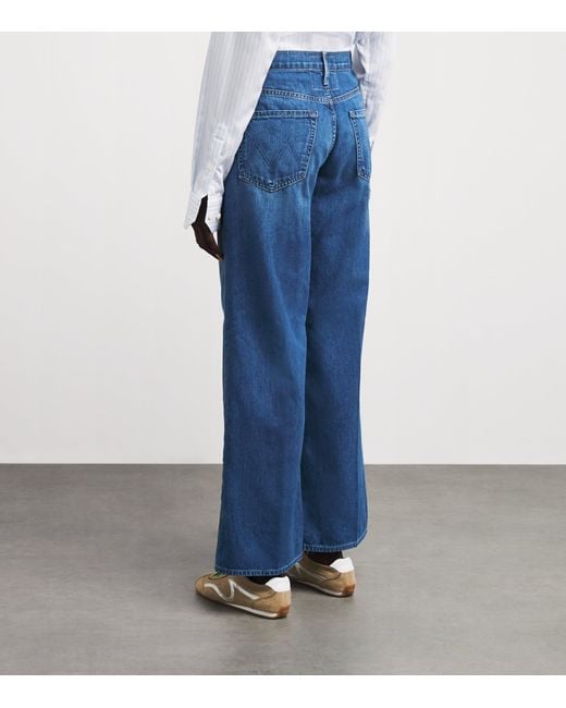 Mother Blue Maven Skimp Mid-Rise Straight Jeans