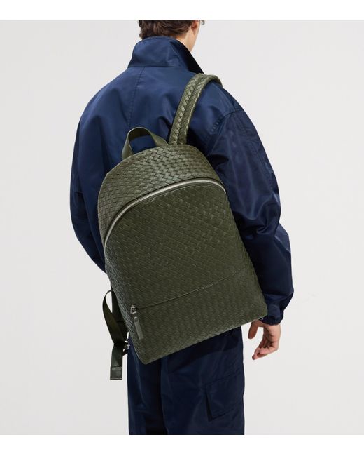 Bottega Veneta Green Leather 1975 Backpack for men