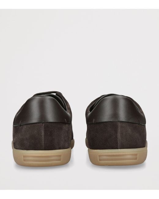 Zegna Brown Suede 232 Sneakers for men
