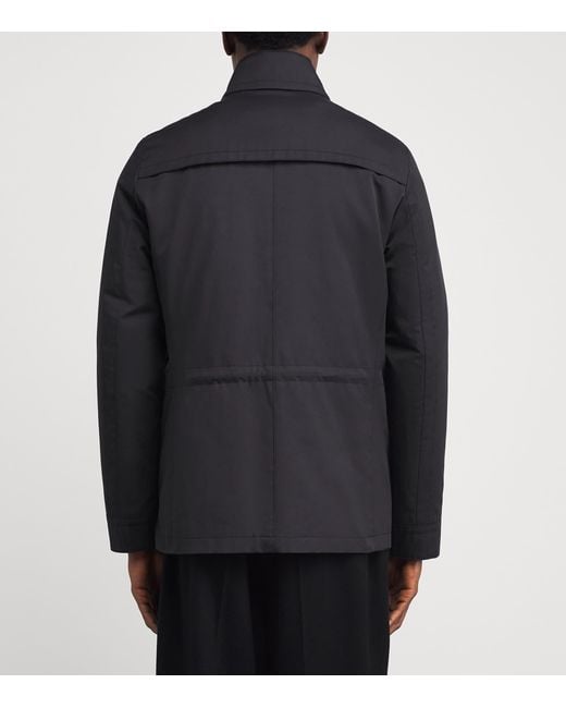 Pal Zileri Blue Cotton-Blend Waterproof Oyster Jacket for men