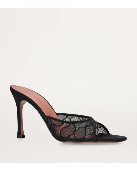 AMINA MUADDI Black Lace Alexa Heeled Mules 95