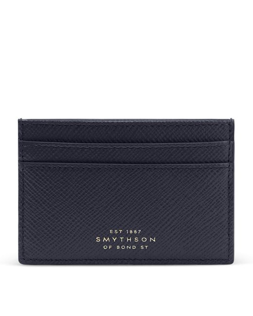 Smythson Blue Panama Leather Card Holder