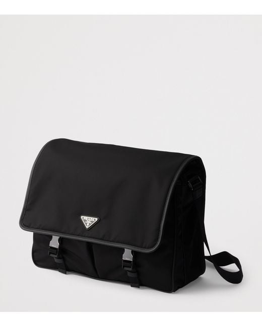Prada Black Re-Nylon And Saffiano Leather Shoulder Bag for men