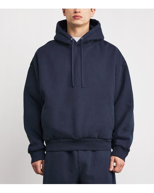 Skims Blue Cotton Fleece Relaxed Hoodie for men