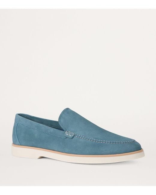 Magnanni Shoes Blue Suede Altea Loafers for men