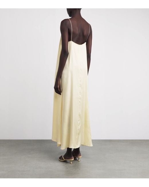 Anine Bing White Silk-Blend Mae Maxi Dress