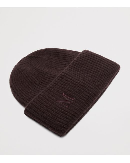 Max Mara Brown Cashmere Monogram Beanie
