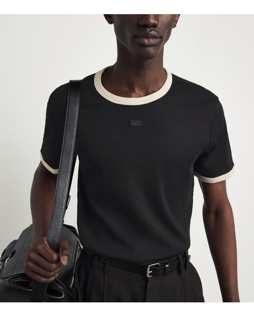 Sandro Black Cotton Retro Logo T-Shirt for men