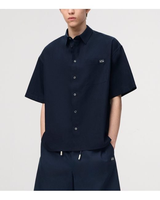 Loewe Blue Anagram Short-Sleeve Shirt for men