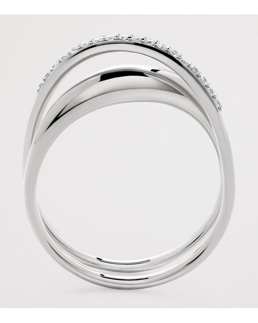 Monica Vinader White Sterling And Diamond Nura Wrap Ring