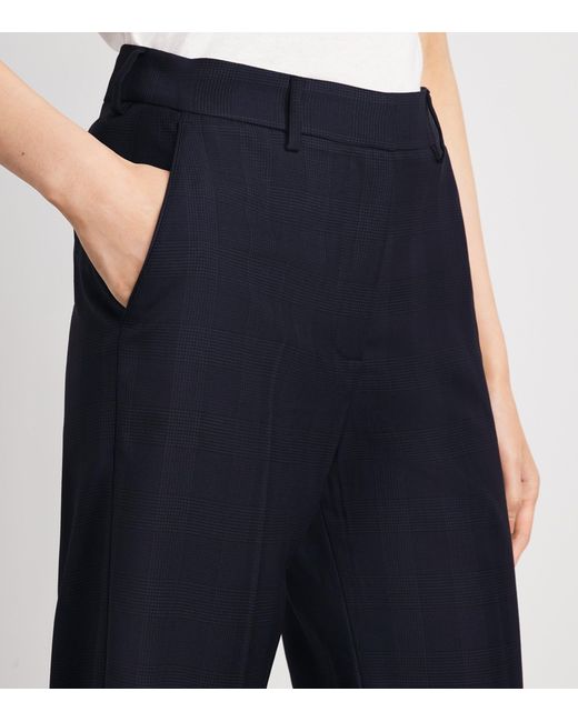 Blazé Milano Blue Virgin Wool Check Lundy Tailored Trousers