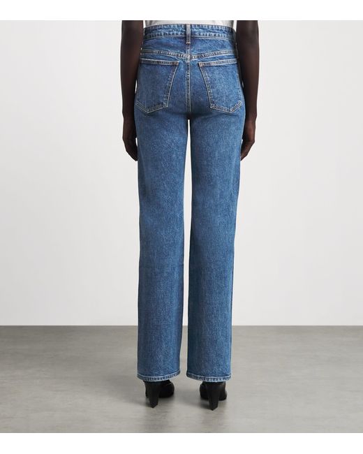 Khaite Blue Stretch-Denim Danielle High-Rise Jeans