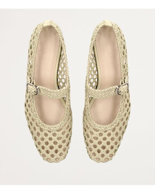 Le Monde Beryl Natural Leather Woven Mary Janes