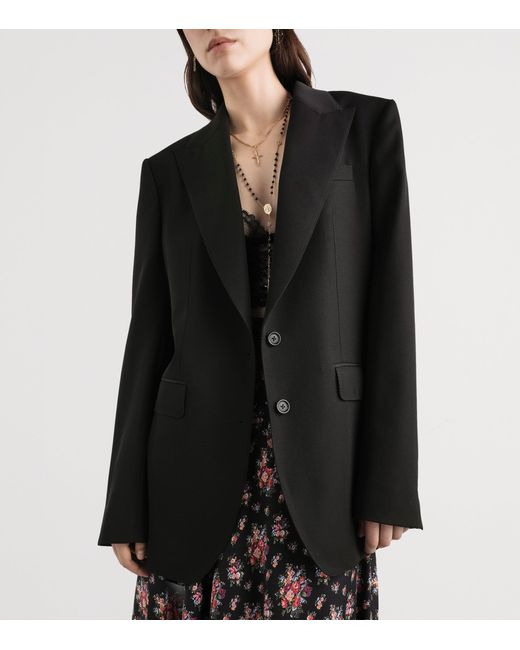 Dolce & Gabbana Black Virgin Wool Relaxed Blazer
