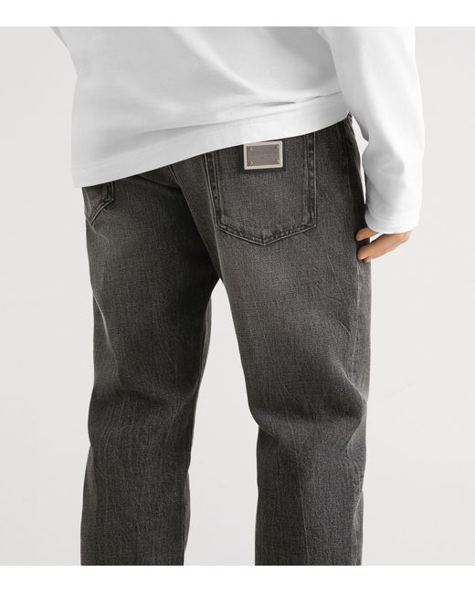 Dolce & Gabbana Gray Straight Jeans for men