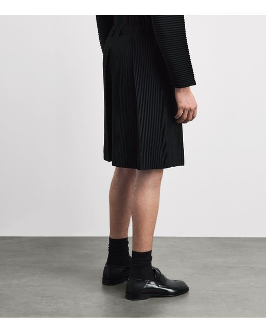 Homme Plissé Issey Miyake Black Tailored Pleats Shorts for men