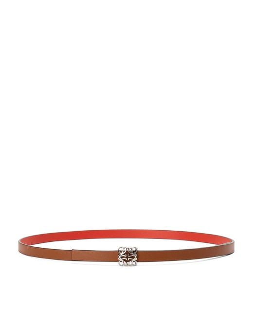 Loewe Red Leather Reversible Anagram Bombé Belt