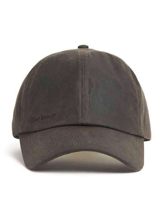 Barbour Gray Wax Baseball Cap for men