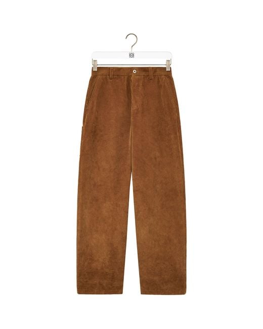 Loewe Brown Cotton Corduroy Straight Trousers for men