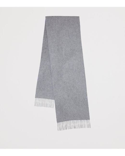 Mulberry Gray Cashmere Fringed Scarf