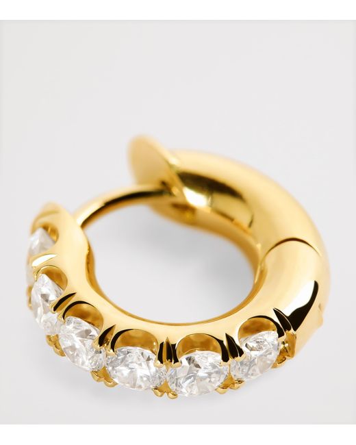 Spinelli Kilcollin Metallic And Pavé Diamond Macro Single Hoop Earring