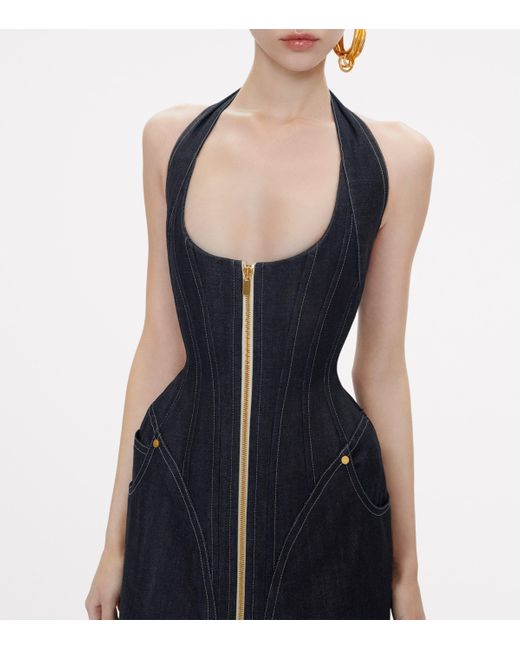 schiaparelli denim corset dress DENIM CORSET DRESS