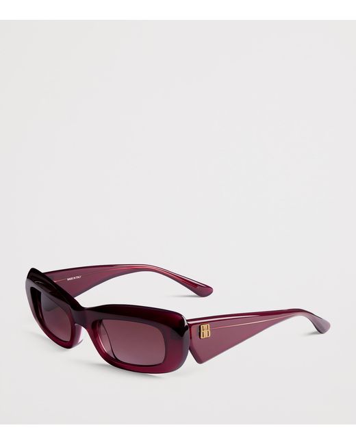 Balenciaga Purple Diva Rectangle Sunglasses