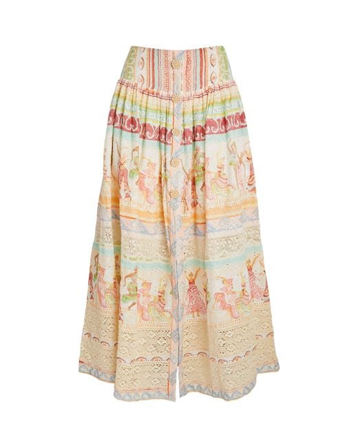 Hayley Menzies Natural Broderie Anglaise Maxi Skirt