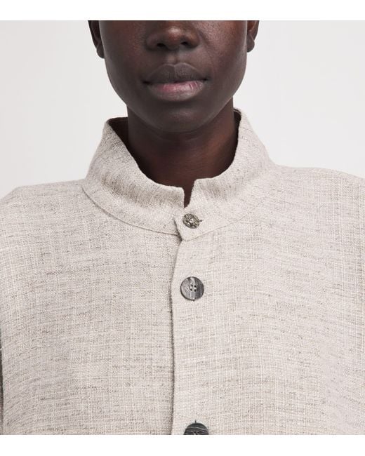 Eskandar Natural Linen-Blend Tweed Caucasus Jacket