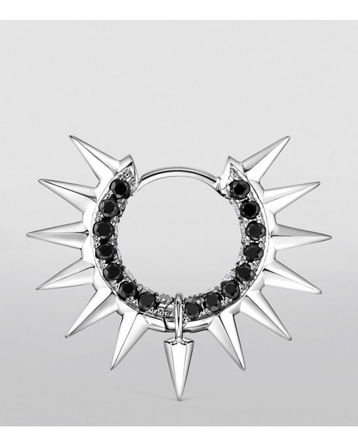 Maria Tash White And Diamond Pavé Metal Mohawk Hoop Earring