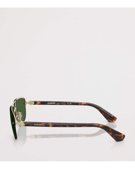 Burberry Green Metal Irregular Sunglasses for men