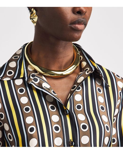 LaDoubleJ Natural Silk Printed Maxi Shirt Dress