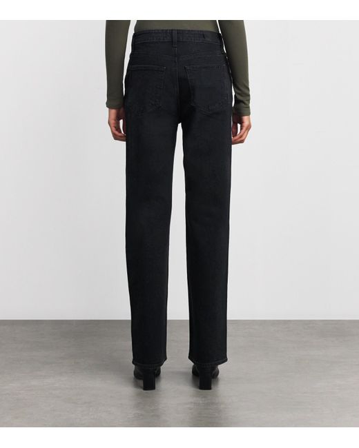 PAIGE Black Stevie High-Rise Straight Jeans