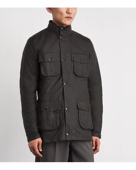 Barbour Green Hooded Wax Jacket for men