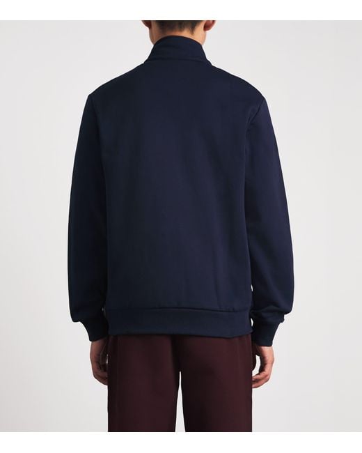 Lacoste Blue Fleece Zip-Up Sweatshirt for men